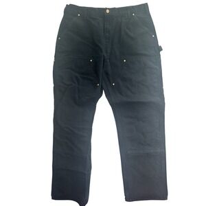 Carhartt  Made in USA B01‎ Black Double Knee Pants Original Fit   38x32